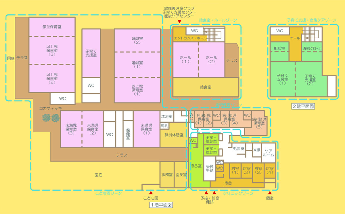 げんき夢こども園の施設平面図